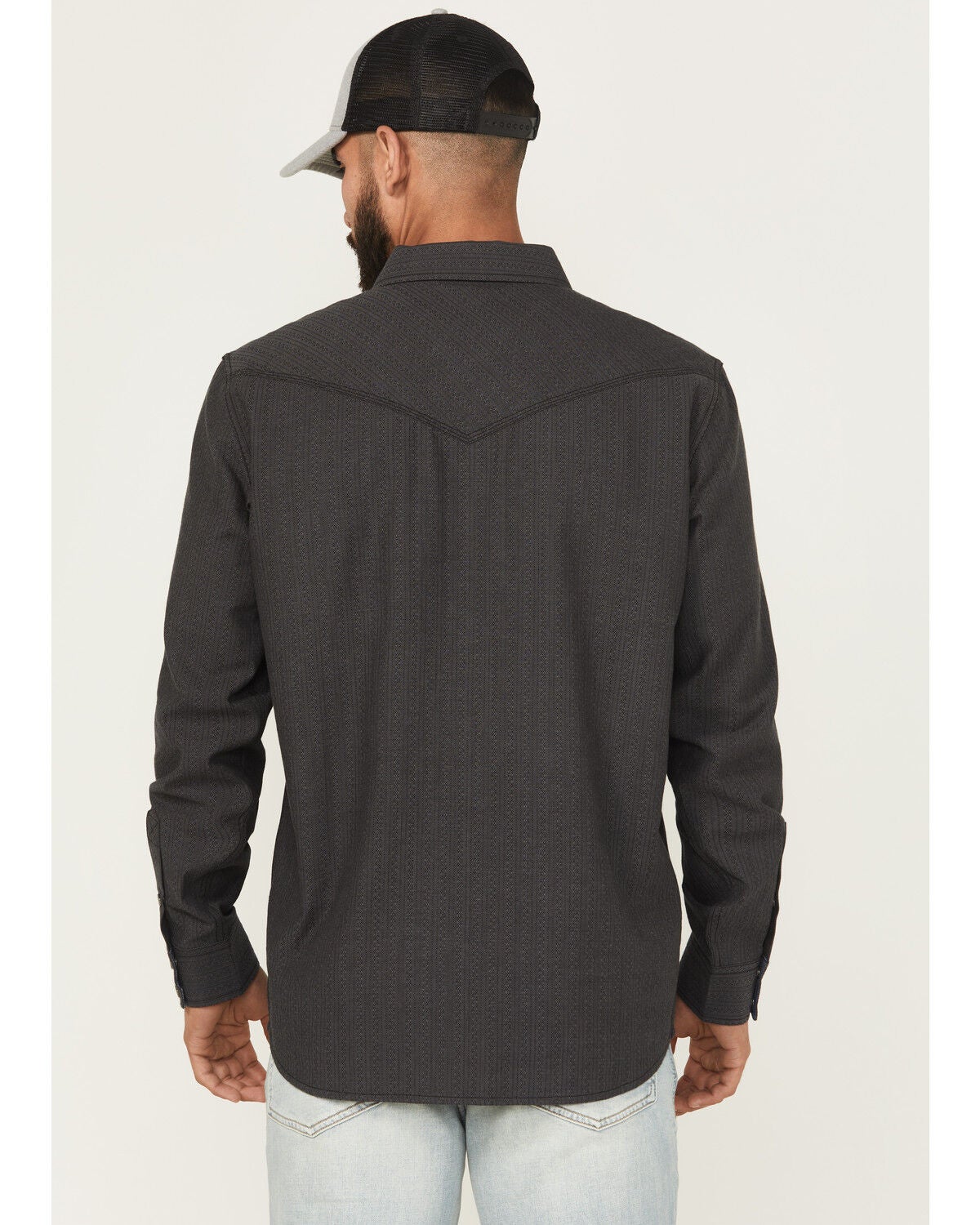 Image #4 - Moonshine Spirit&reg; Men's Cask Aged Striped Long Sleeve Snap Western Shirt, Grey, hi-res