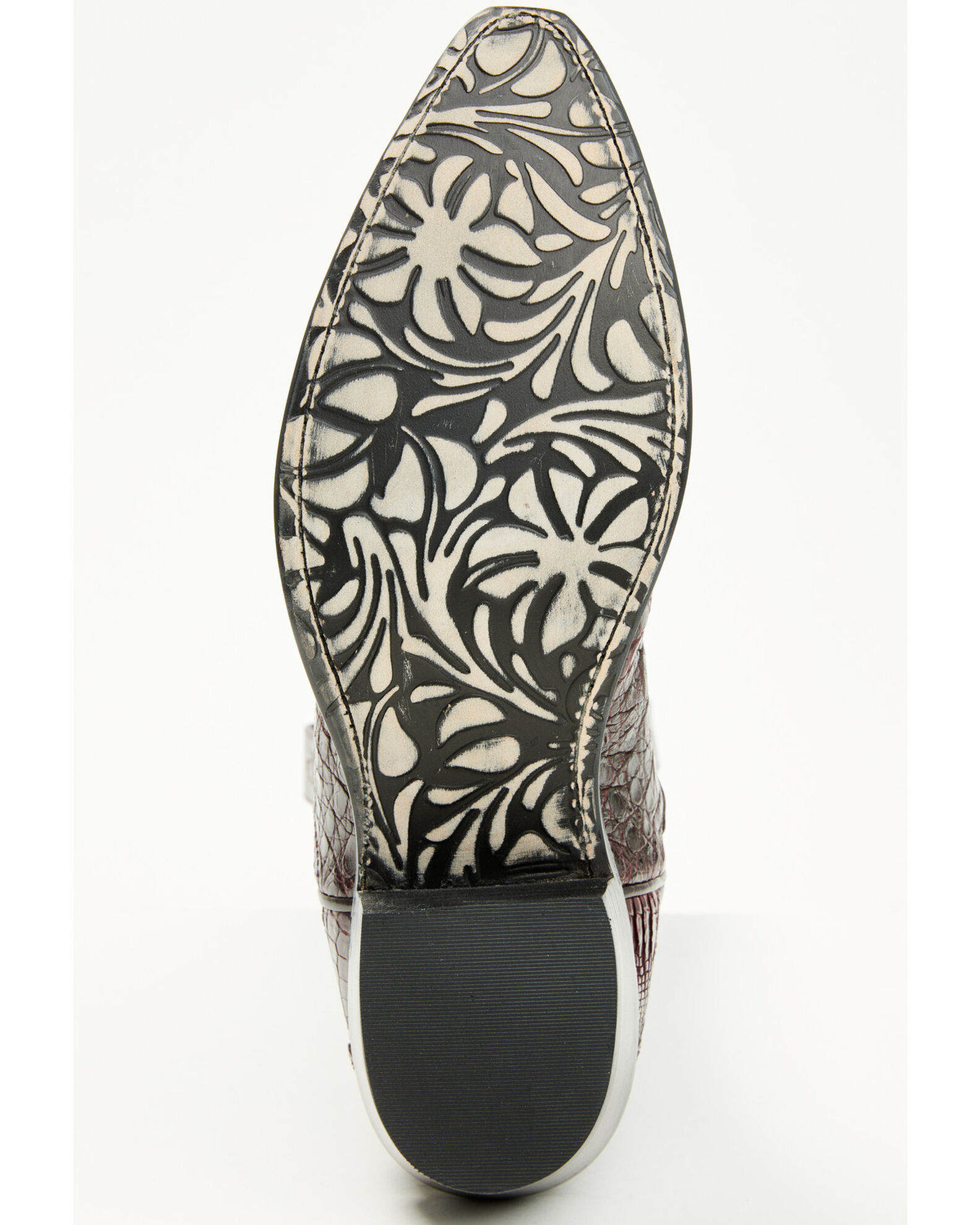 Image #7 - El Dorado Women's Holly Exotic Caiman Tall Western Boots - Snip Toe, Burgundy, hi-res