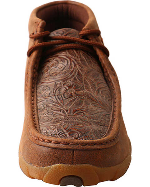 Image #4 - Twisted X Women's Tooled Chukka Driving Mocs, Brown, hi-res