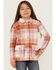 Image #1 - Shyanne Girls' Plaid Print Shacket, Lavender, hi-res