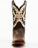 Image #4 - Dan Post Women's Sure Shot Embroidered Overlay Western Leather Boots - Broad Square Toe, Black/tan, hi-res