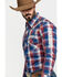 Image #5 - Rock & Roll Denim Men's Plaid Logo Long Sleeve Western Shirt, Red, hi-res