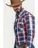 Image #5 - Rock & Roll Denim Men's Plaid Logo Long Sleeve Western Shirt , Red, hi-res