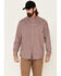 Image #1 - Ariat Men's FR Check Plaid Print Long Sleeve Button Down Work Shirt, Wine, hi-res