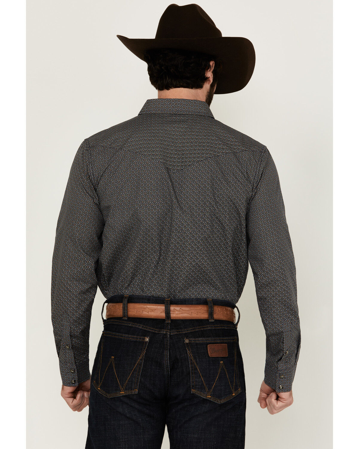 Image #4 - Gibson Trading Co Men's Northern Light Geo Print Long Sleeve Snap Western Shirt, Black, hi-res