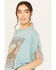 Image #2 - Rock & Roll Denim Women's Desert Rodeo Fringe Short Sleeve Graphic Tee, Blue, hi-res