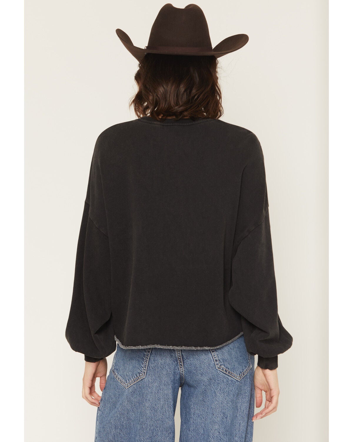 Image #4 - Rock & Roll Denim Women's Embroidered Bootstitch Crewneck, Black, hi-res
