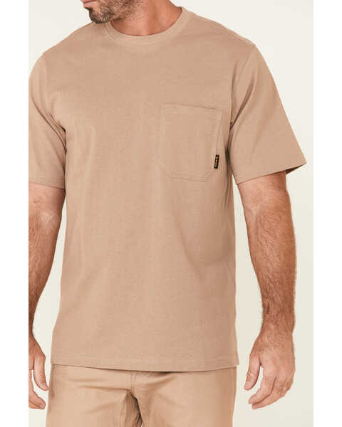 Image #3 - Hawx Men's Solid Natural Forge Short Sleeve Work Pocket T-Shirt - Tall, Natural, hi-res