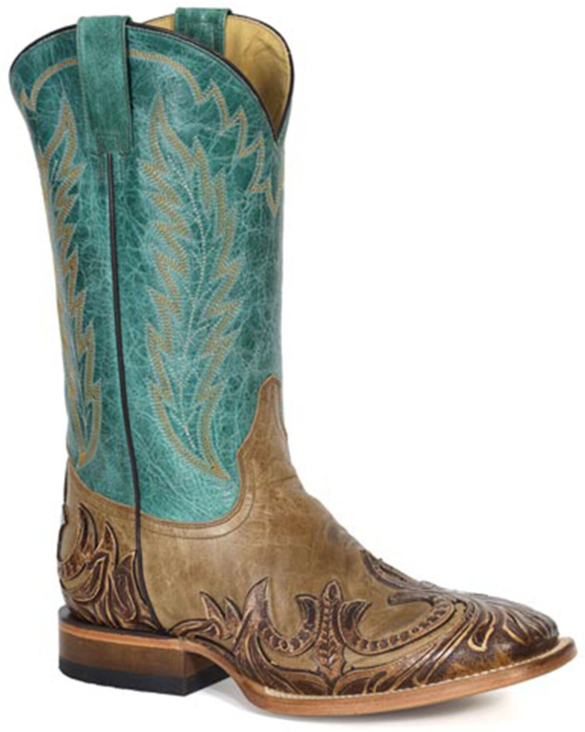 Image #1 - Stetson Men's Judson Western Boots - Broad Square Toe, Brown, hi-res