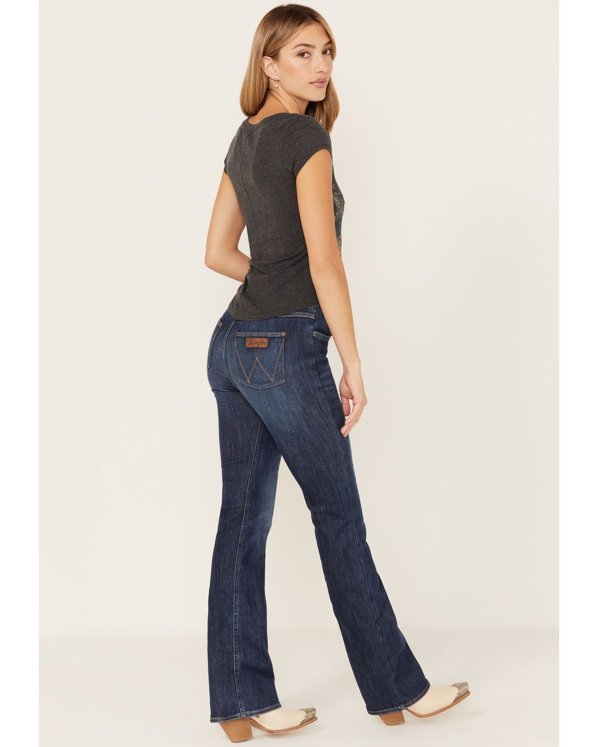 Image #3 - Wrangler Retro Women's Medium Wash High Rise Pull On Norah Bootcut Jeans, Blue, hi-res