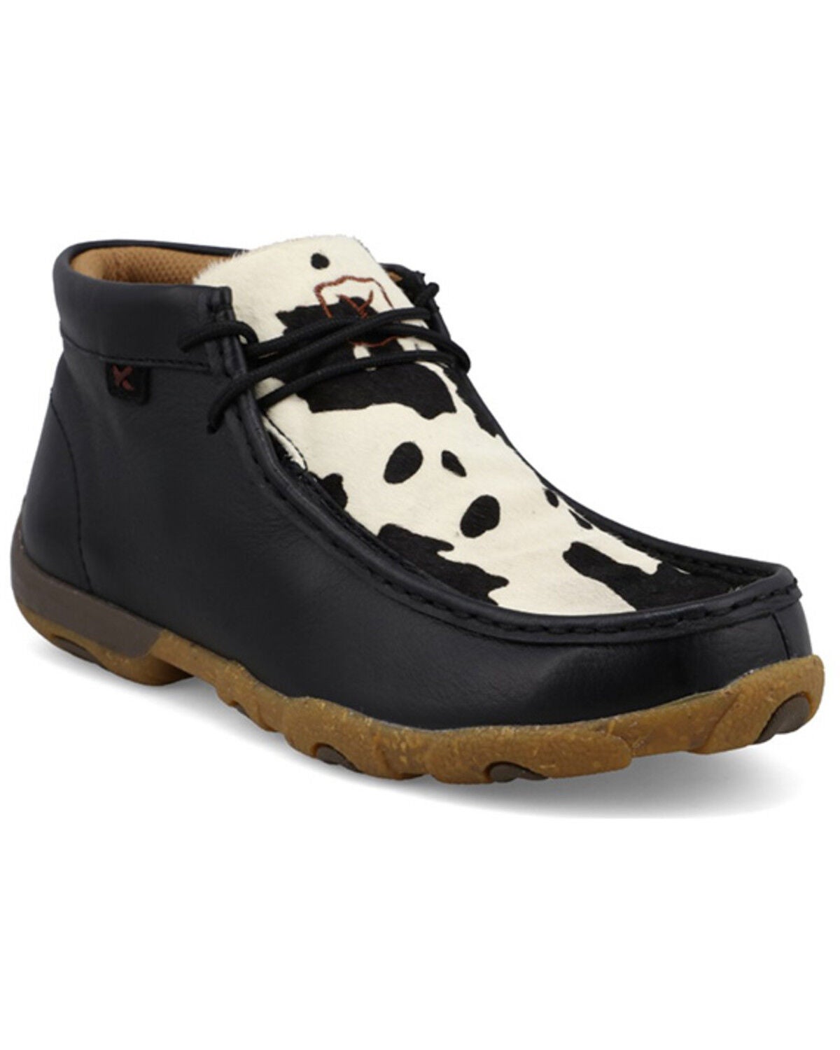 Twisted X Women's Chukka Driving Moc Shoes, Black/white, hi-res