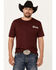 Image #2 - Coors Men's Boot Barn Exclusive Desert Riders Logo Short Sleeve Graphic T-Shirt, Maroon, hi-res