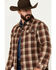 Image #2 - Justin Men's Jackson Plaid Print Snap Shacket, Rust Copper, hi-res