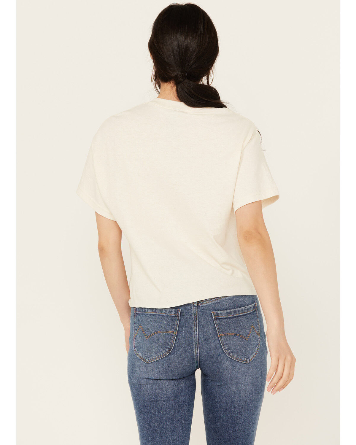 Image #4 - Brew City Beer Gear Women's Lone Star Cropped Short Sleeve Graphic Tee, Ivory, hi-res