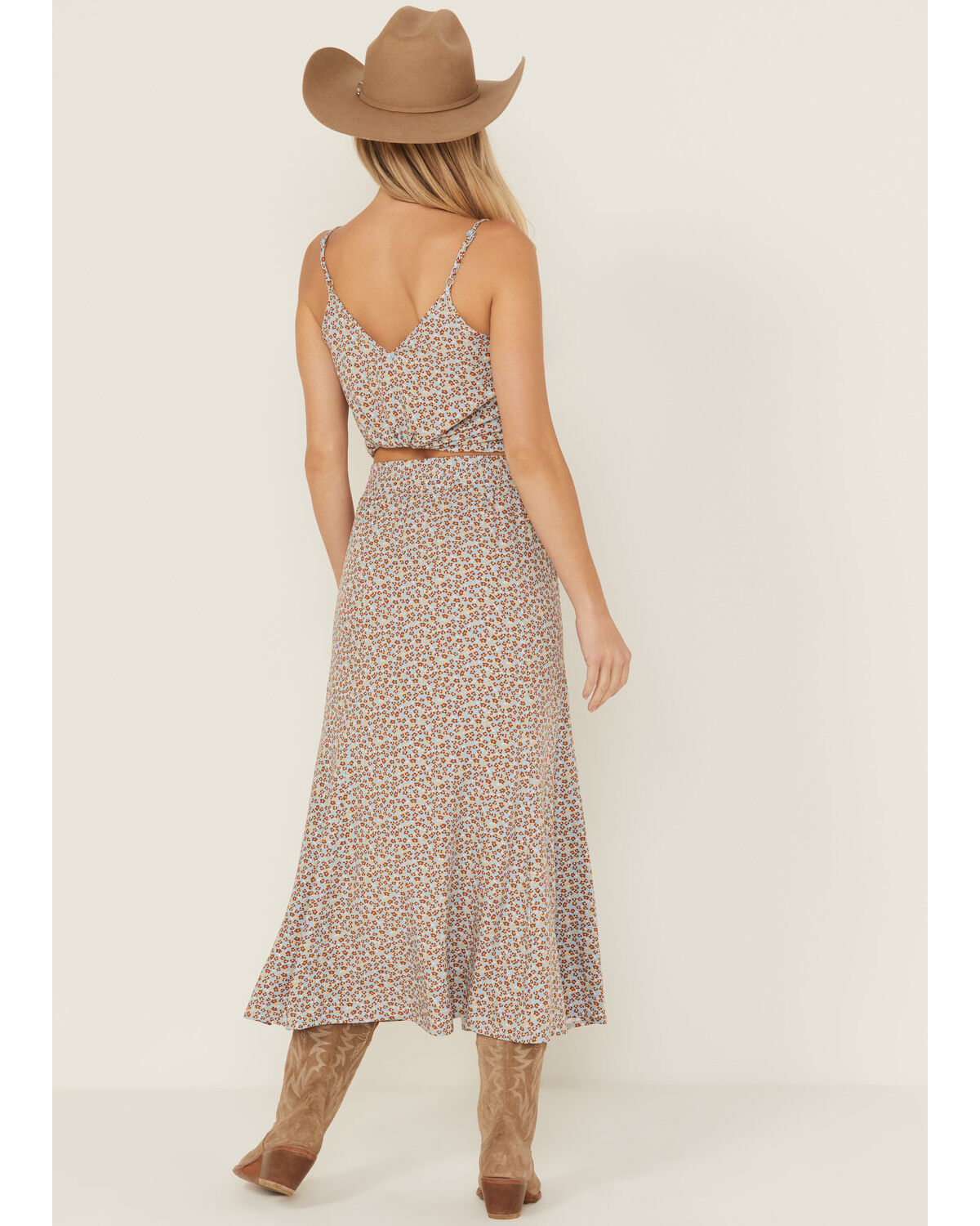 Image #3 - Idyllwind Women's Richardson Floral Print Button Front Midi Skirt, Light Blue, hi-res