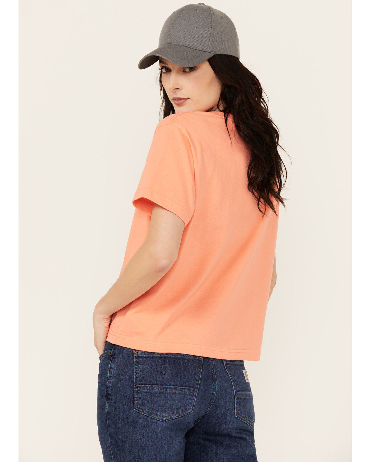 Image #4 - Dickies Women's Logo Short Sleeve Graphic Tee, Coral, hi-res
