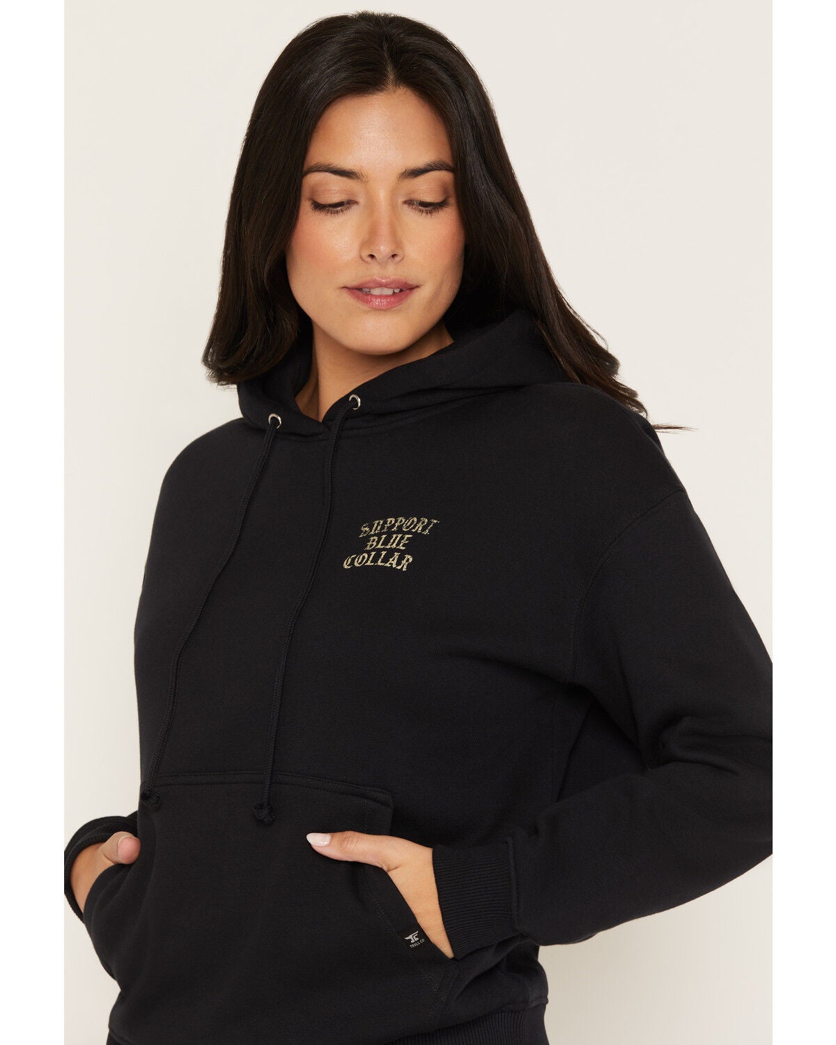 Image #3 - Troll Co Women's Burning Graphic Work Hoodie, Black, hi-res