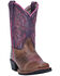 Image #1 - Dan Post Girls' Majesty Western Boots - Square Toe, Brown, hi-res