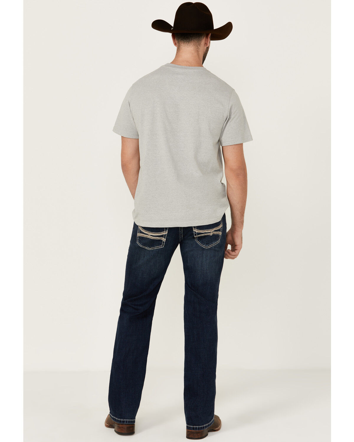 Image #3 - Hooey by Rock & Roll Denim Men's Pistol Medium Wash Straight Bootcut Reflex Stretch Denim Jeans, Medium Wash, hi-res