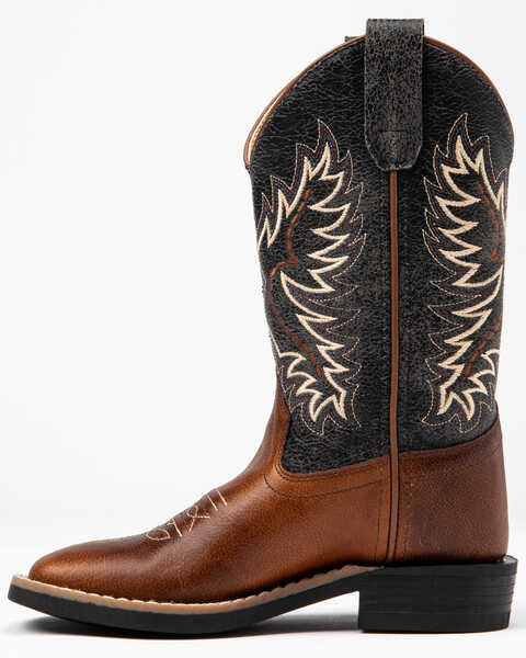 Image #3 - Cody James Boys' Ryder Western Boots - Square Toe , Brown/blue, hi-res