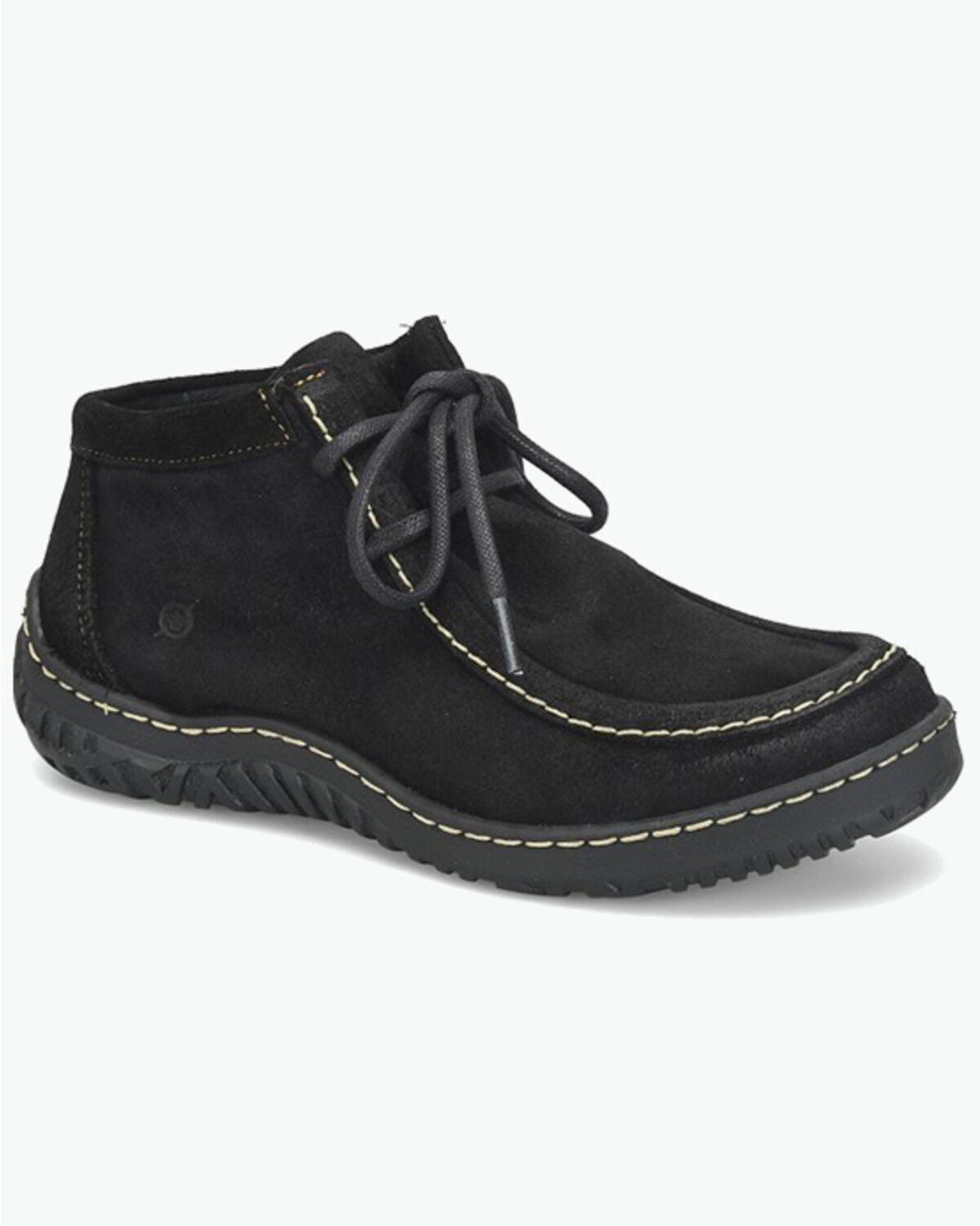 Born Women's Basin Suede Chukka Booties - Moc Toe, Black, hi-res