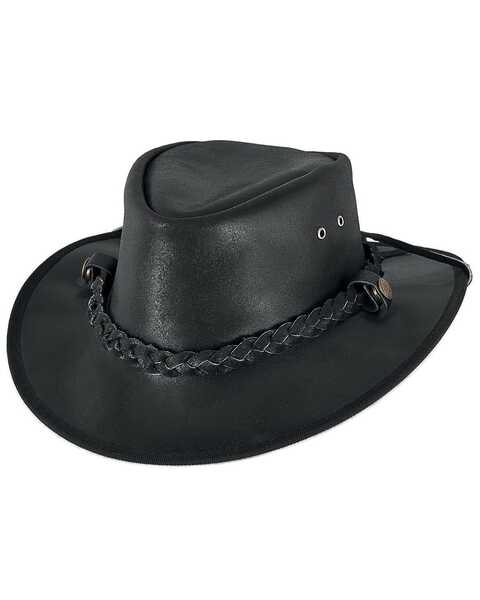 Bullhide Men's Cessnock Leather Hat, Black, hi-res