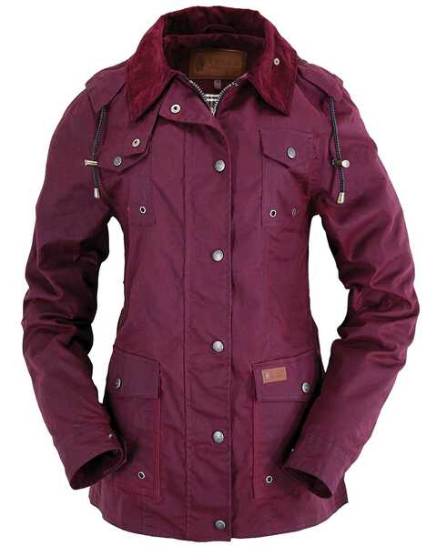 Image #1 - Outback Trading Co. Women's Jill-A-Roo Oilskin Jacket, Berry, hi-res