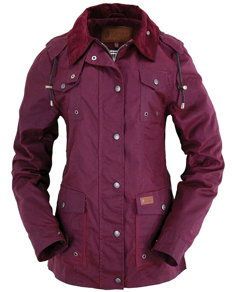 Outback Trading Co. Jill-A-Roo Oilskin Jacket, Berry, hi-res