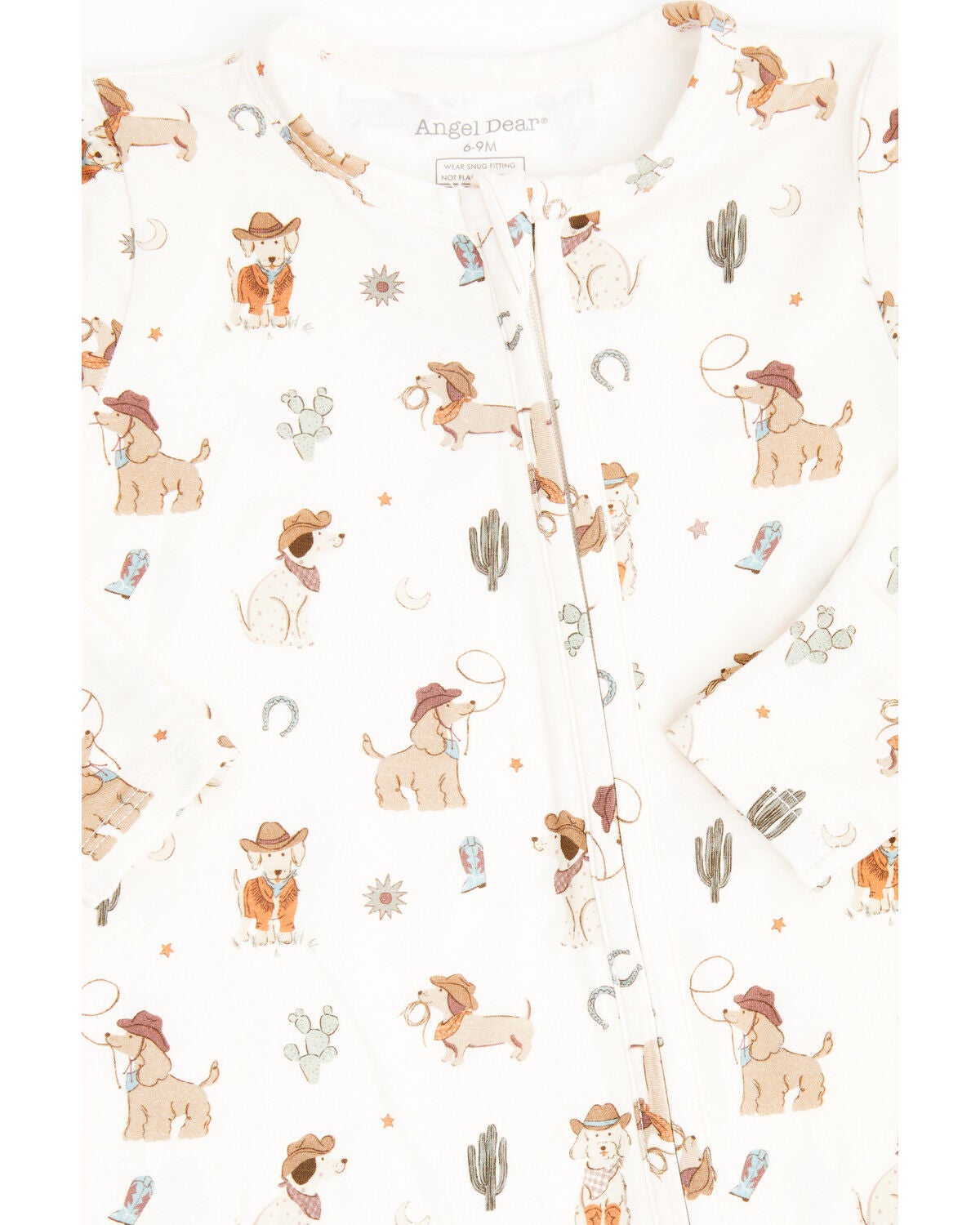 Image #2 - Angel Dear Infant Boys' Cowboy Dogs Long Sleeve Zipper Onesie, , hi-res
