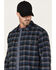 Image #2 - Hawx Men's Checker Long Sleeve Button-Down Flannel Shirt, Dark Blue, hi-res