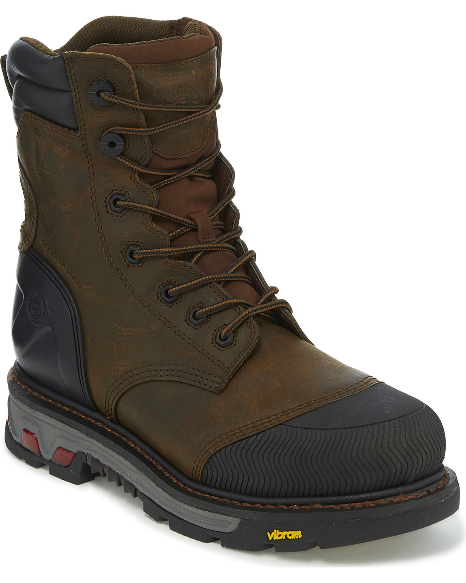 Justin Men s Warhawk Waterproof 8 Work Boots Composite Toe