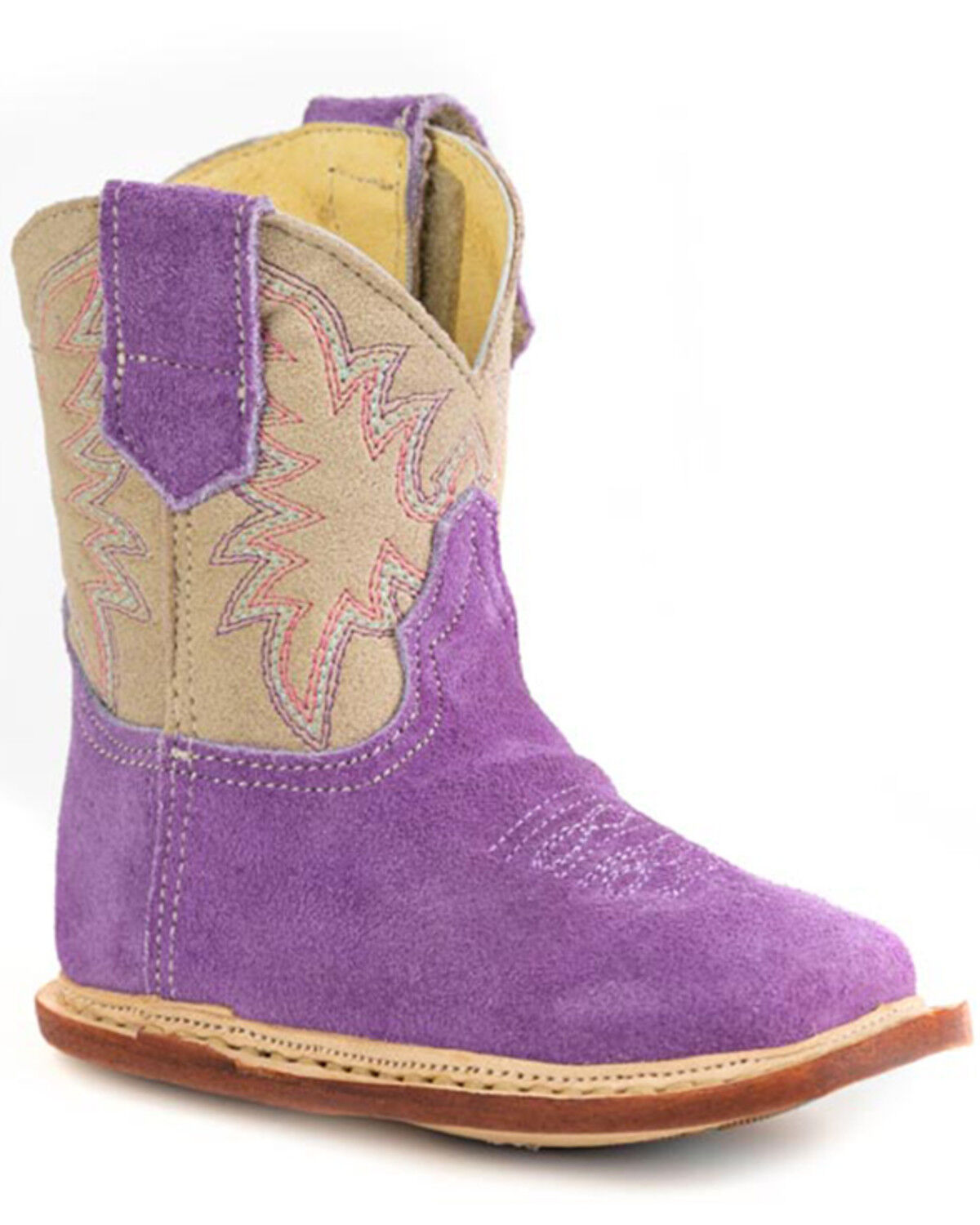 Image #1 - Roper Infant Girls' Cowbabies WIlla Western Boots - Square Toe, Purple, hi-res