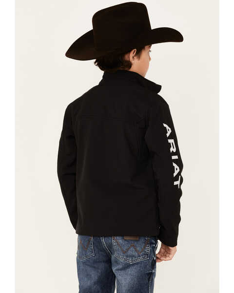 Image #2 - Ariat Boys' New Team Zip Up Softshell Jacket , Black, hi-res