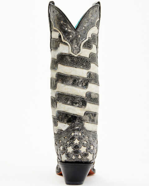 Image #6 - Corral Women's Stars and Stripes Blacklight Western Boots - Snip Toe, Black, hi-res