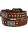 Image #2 - Nocona Belt Co. Girls' Rhinestone Hair-On-Hide Leather Belt, Brown, hi-res