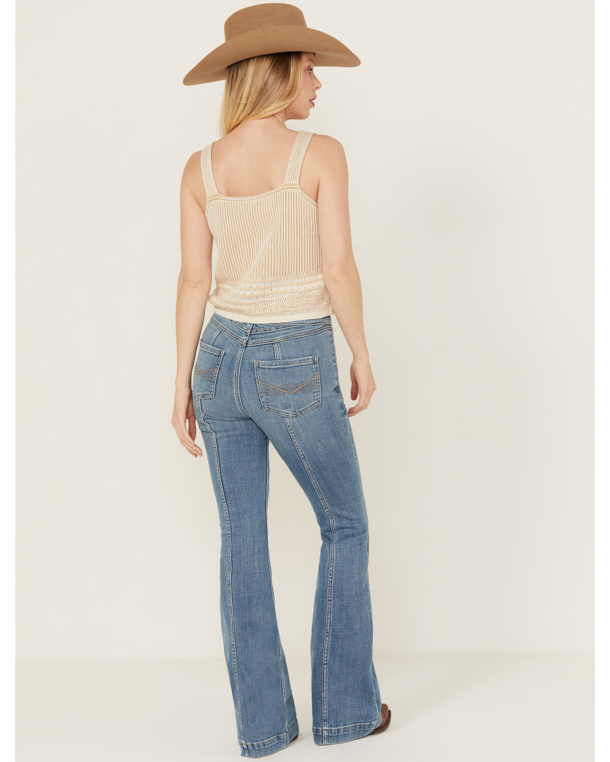 Image #4 - Idyllwind Women's Medium Wash Outlaw High Rise Super Flare Stretch Denim Jeans, Medium Wash, hi-res