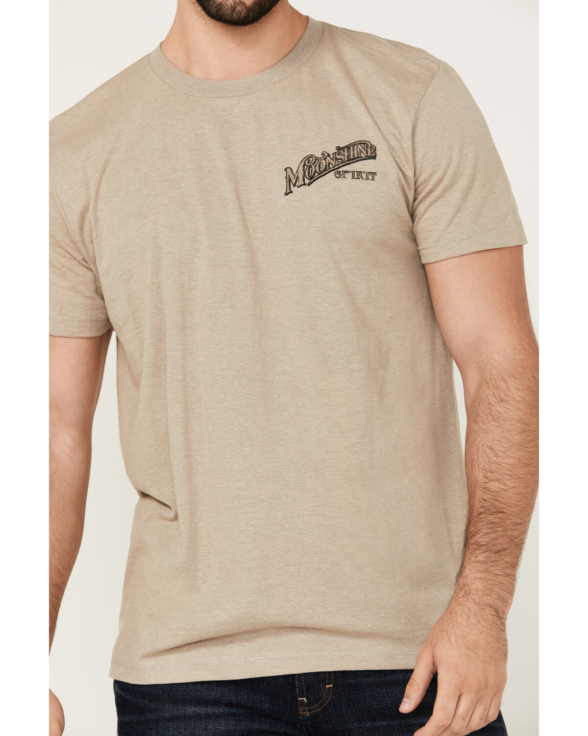 Image #3 - Moonshine Spirit Men's Shots Logo Short Sleeve Graphic T-Shirt, Tan, hi-res