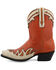 Image #3 - Black Star Women's Cell-Sole Leather Western Booties - Snip Toe , Red, hi-res