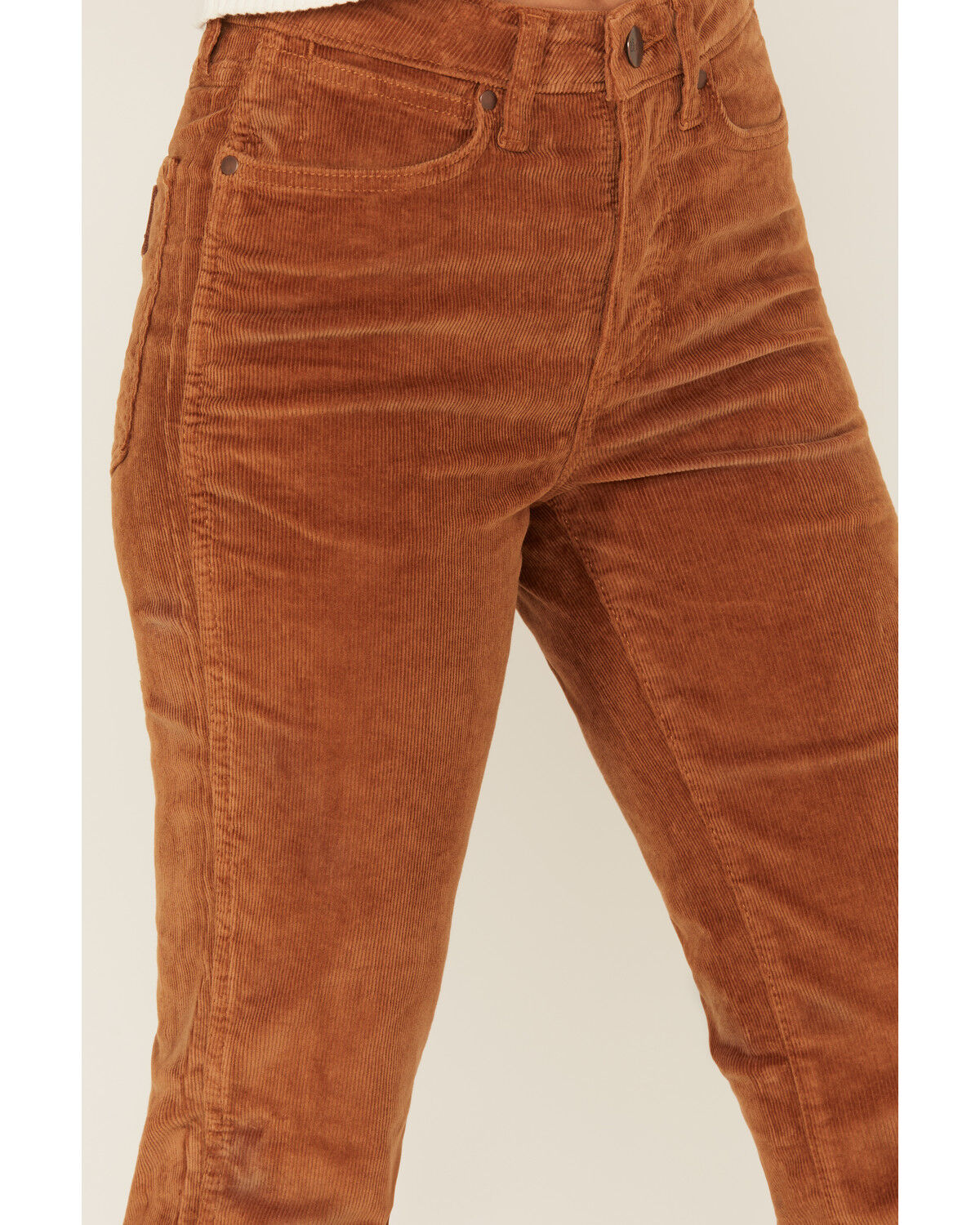 Image #2 - Wrangler Retro Women's Lacey High Rise Corduroy Trouser Jeans, Brown, hi-res