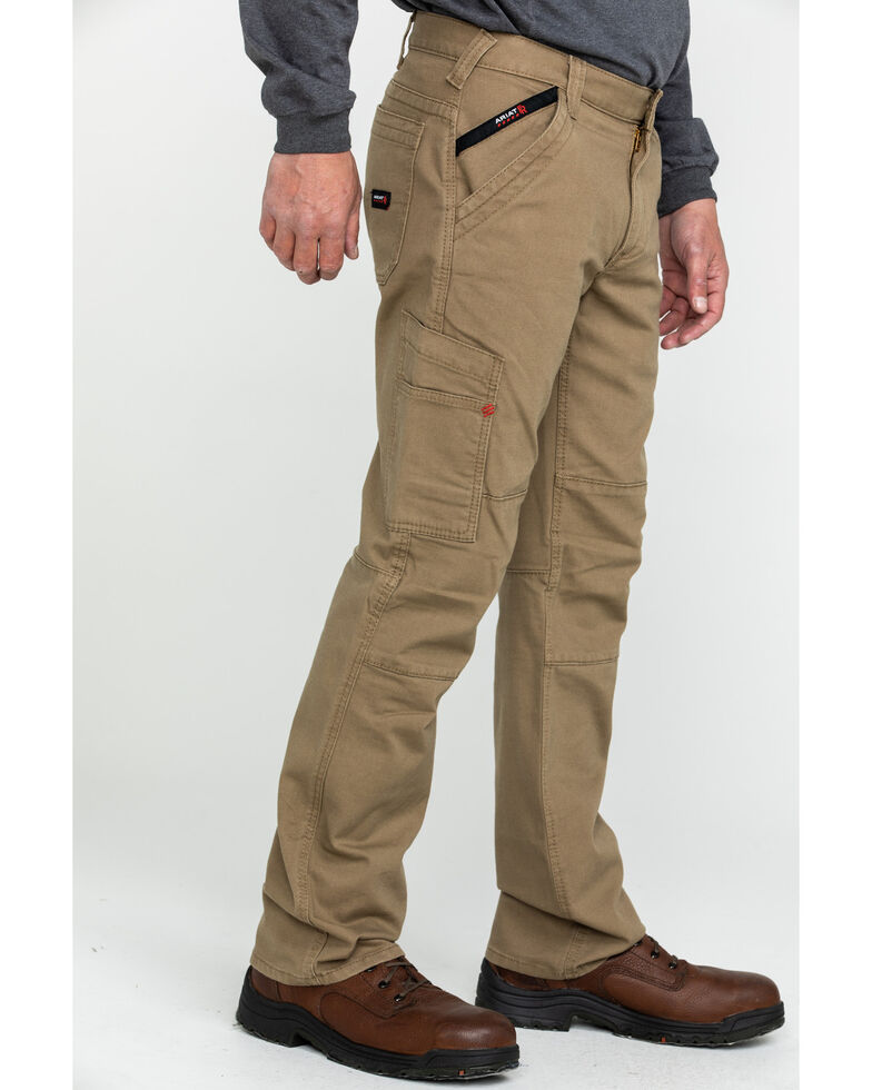 Ariat Men's FR M5 Duralight Stretch Canvas Straight Work Pants , Beige/khaki, hi-res