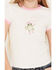 Image #3 - Originality Girls' Cowgirl Frog Short Sleeve Ringer Tee, Ivory, hi-res