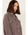 Image #2 - Cleo + Wolf Women's Oversized Knit Button Up Shirt, Purple, hi-res