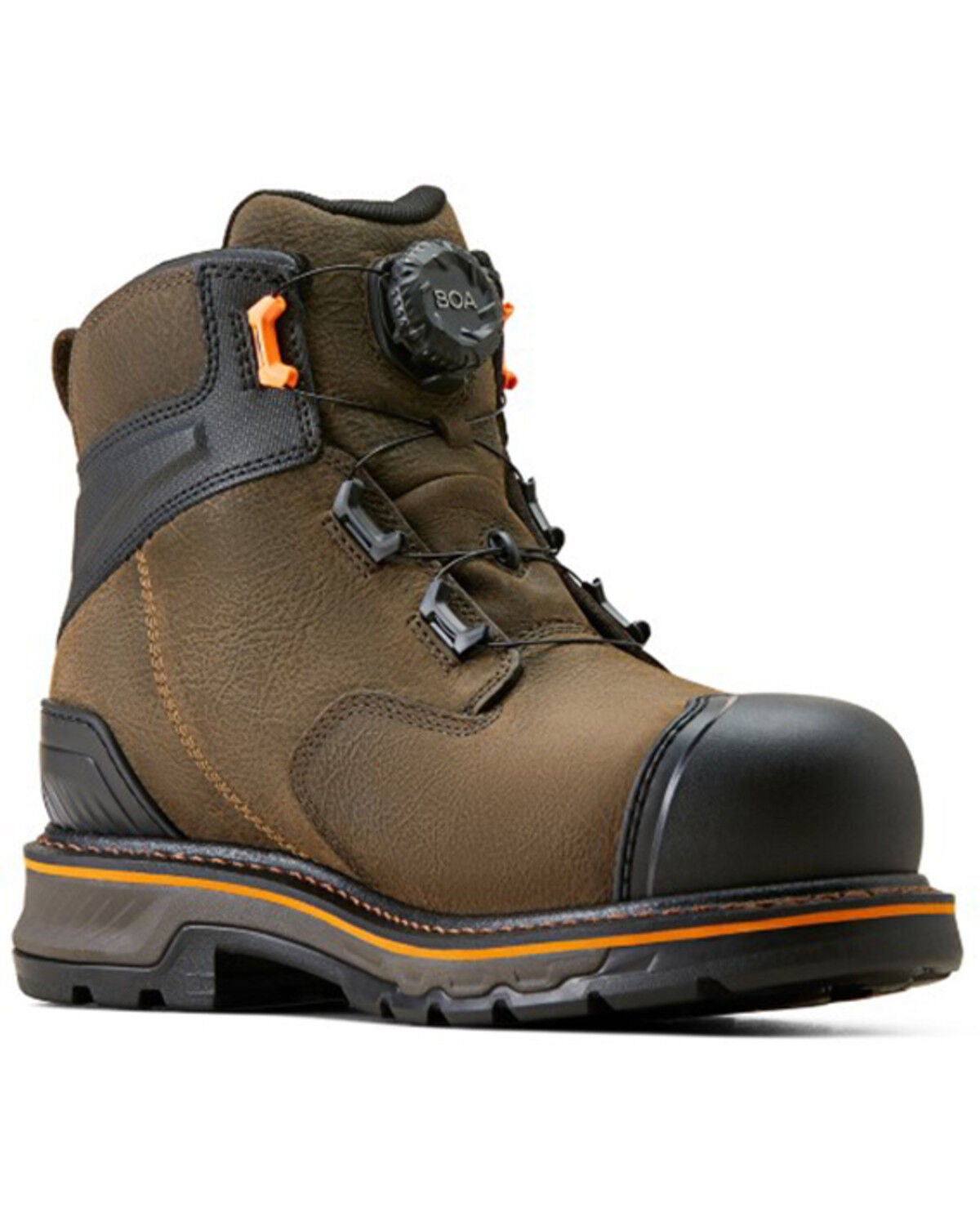 Image #1 - Ariat Men's 6" Stump Jumper BOA&reg; Waterproof Work Boots - Composite Toe, Brown, hi-res