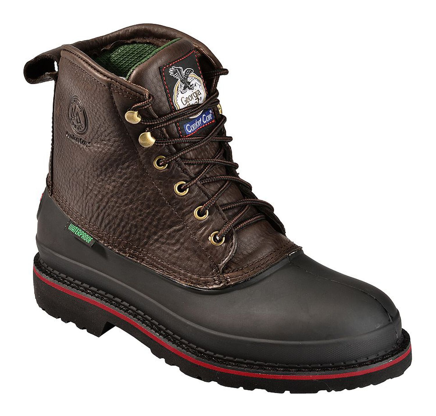Image #1 - Georgia Boot Men's Mud Dog Waterproof 6" Lace-Up Work Boots - Steel Toe, Brown, hi-res