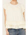 Image #3 - Miss Me Women's Sleeveless Ruffle Hem Top, Ivory, hi-res