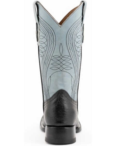 Image #9 - Ferrini Men's Smooth Quill Ostrich Exotic Boots - Broad Square Toe , Black, hi-res