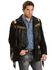 Scully Men's Bone Beaded Fringe Leather Jacket, Black, hi-res