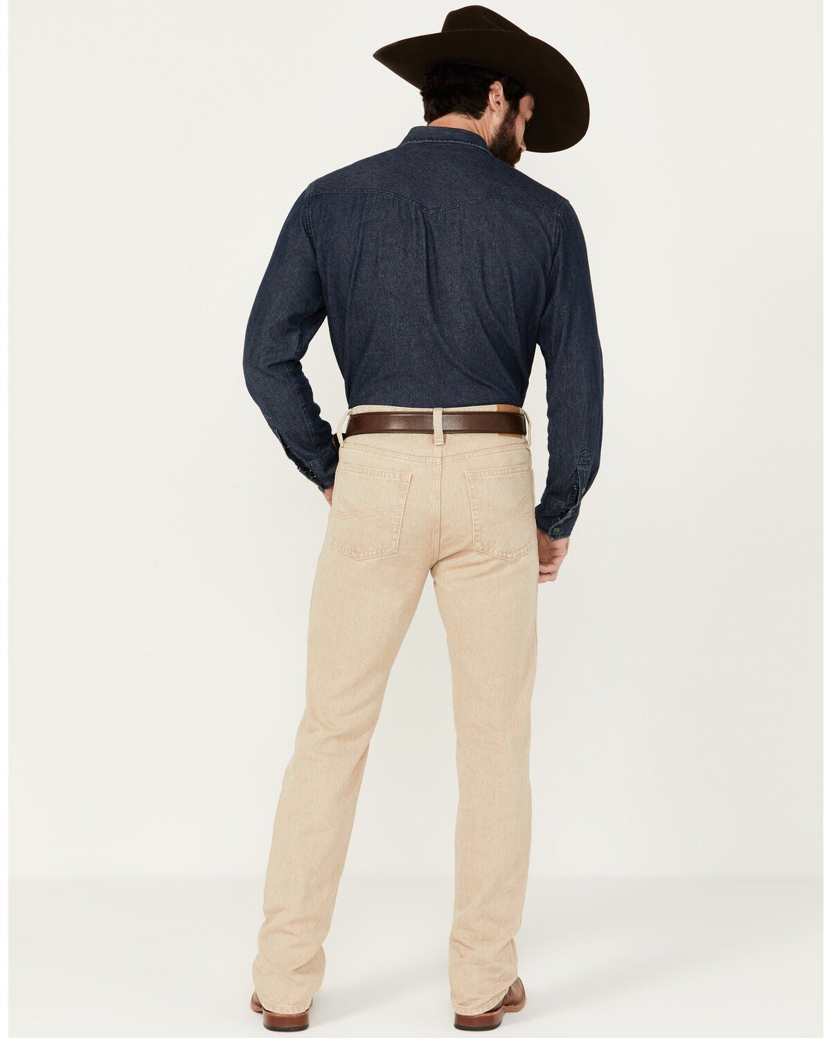 Image #4 - Blue Ranchwear Men's American West Wash Bronson Slim Straight Denim Jeans, , hi-res