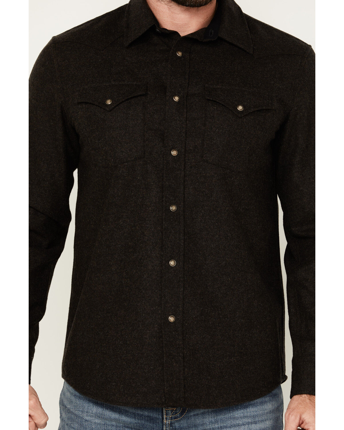 Image #3 - Pendleton Men's Canyon Solid Long Sleeve Snap Western Shirt, Black, hi-res