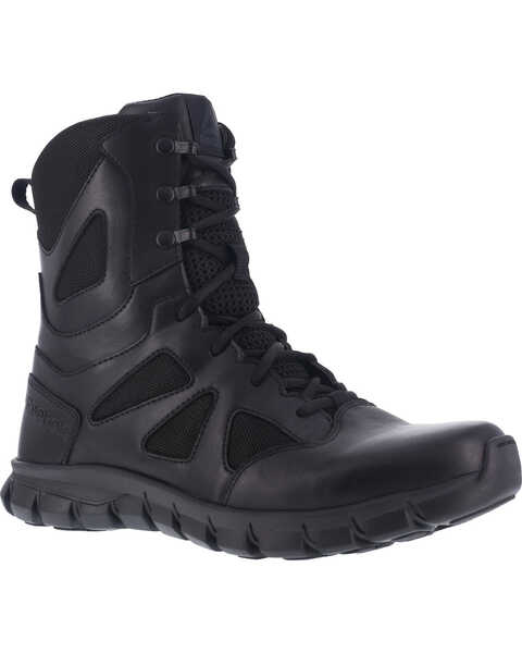 Image #1 - Reebok Men's 8" Sublite Cushion Tactical Boots - Soft Toe , Black, hi-res